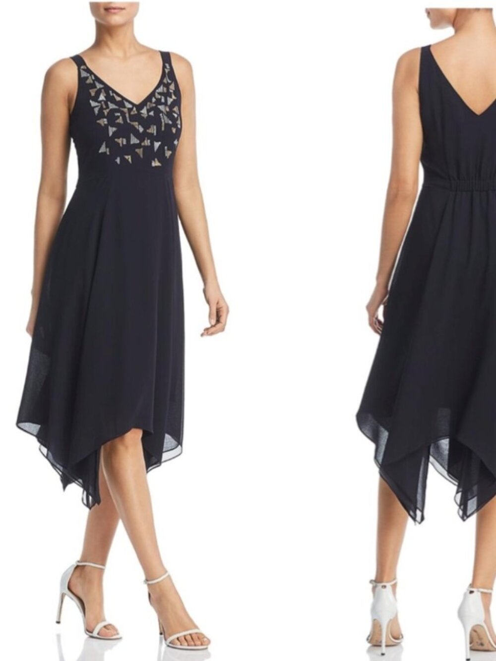Nic + Zoe Sleeveless Chiffon Midi Dress 0107
